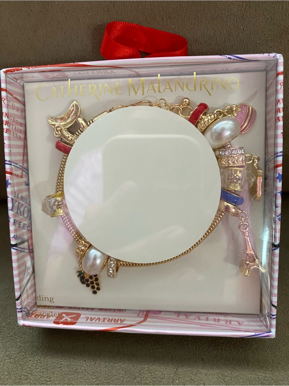 Catherine Malandrino Gold-Tone Multicolor Charm Bracelet